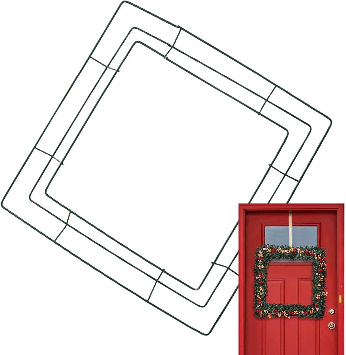 Kroon Frame - Metalen Ring - Decoratie Maken - Stevig Metaal - 30 cm - Groen