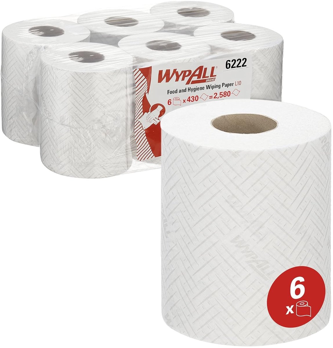 Centrefeed Afveegpapier - Witte Kleur - 1-laags - Voor Hygiëne en Voedselreiniging - Voor Professioneel Gebruik