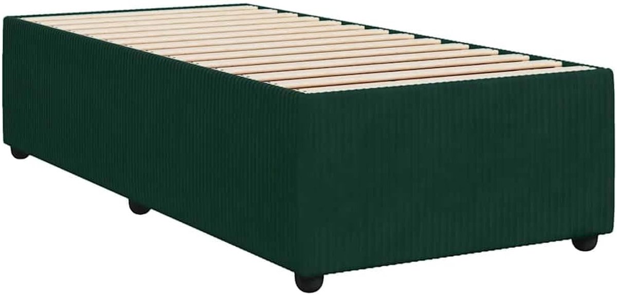 Bedframe Fluweel - Eenpersoonsbed Frame - Ontspannen Slapen - Zacht Comfort - 100 x 200 cm - Donkergroen