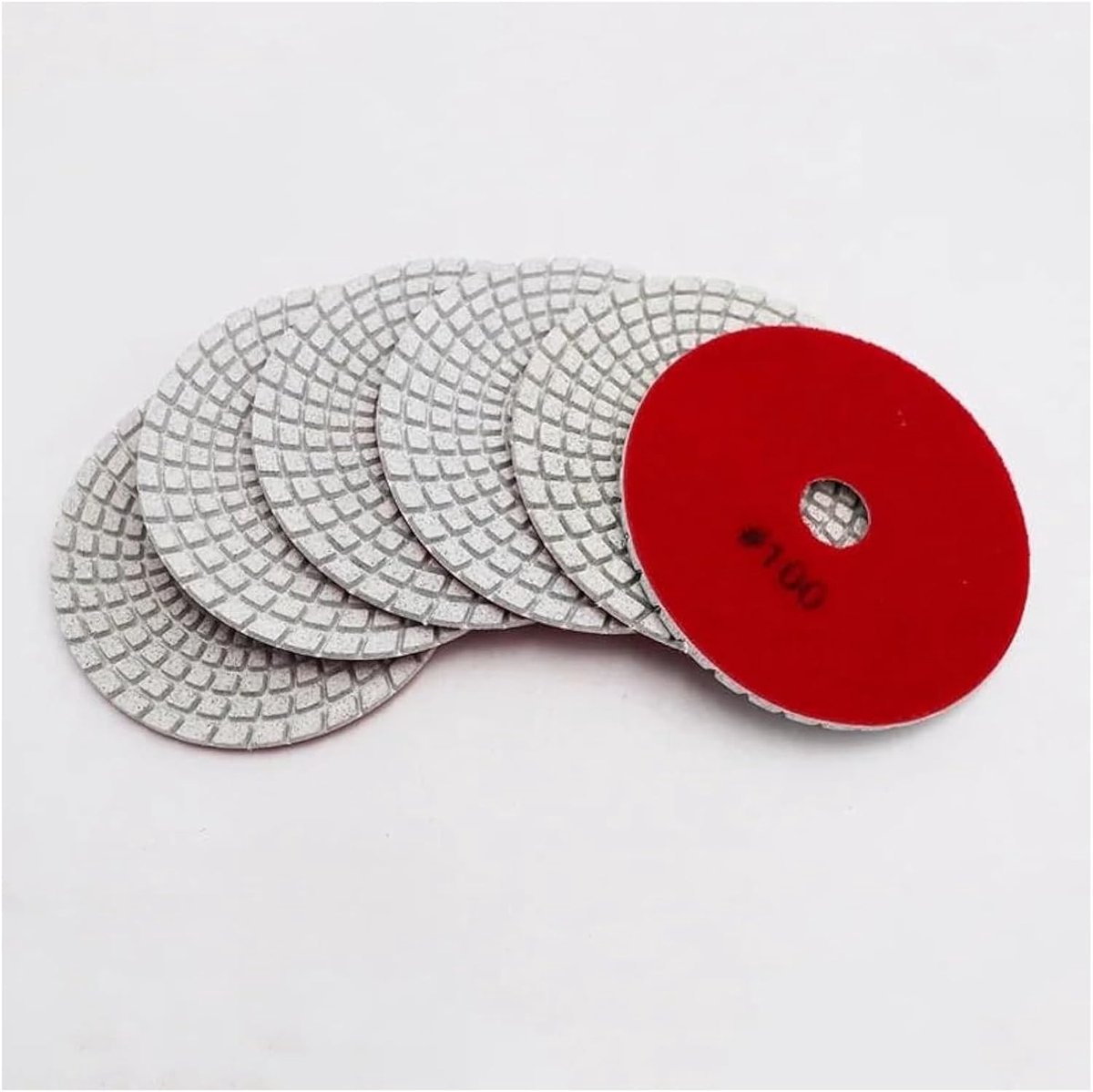 Diamant Polijstpads - Schuurschijven Nat - Tegels Polijsten - Witte Harsbinding - 100 mm - Wit