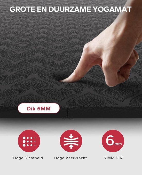 Grote Yoga Mat - TPE - Antislip - Duurzaam - Voor Thuis Training — afbeelding 3