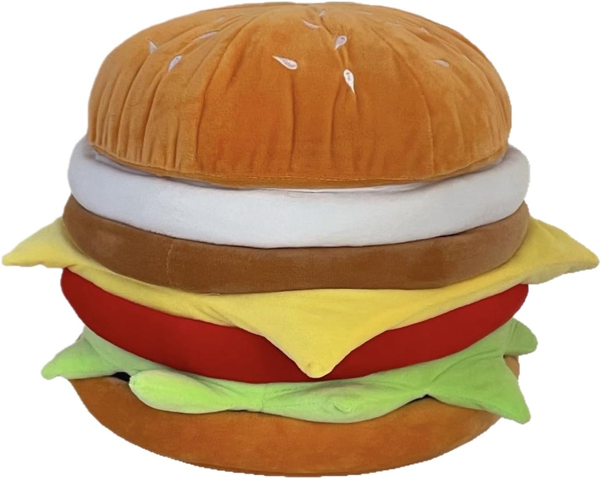 Ottoman met Opslag - Voetsteun Krukje - Woonkamer Decoratie - Hamburger Vorm - 30x30x30 cm - Niet gespecificeerd
