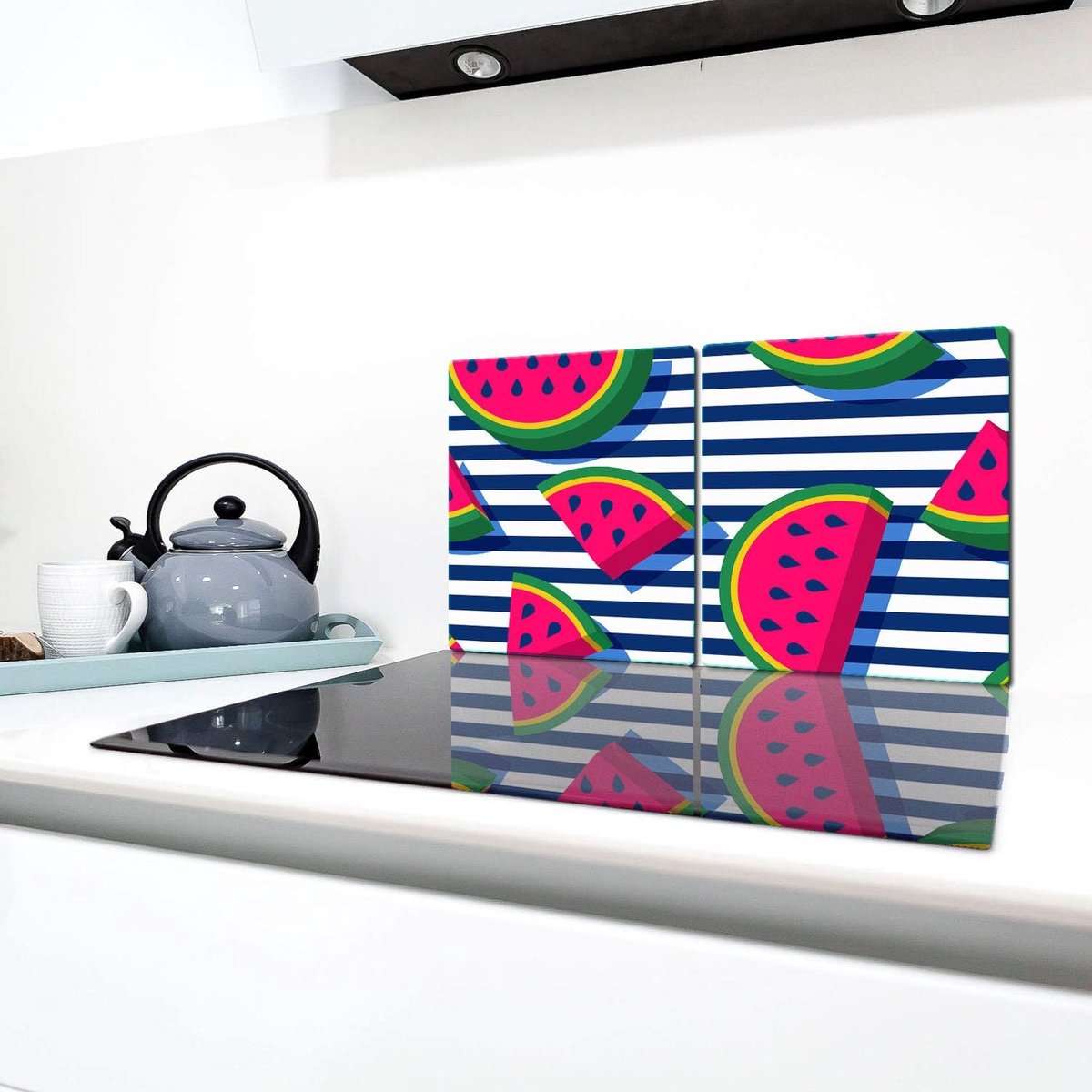 Fornuis Afdekplaten Werkbladbeschermers Extra Werkruimte Gehard Glas 2x 40x52 cm Fruit Print