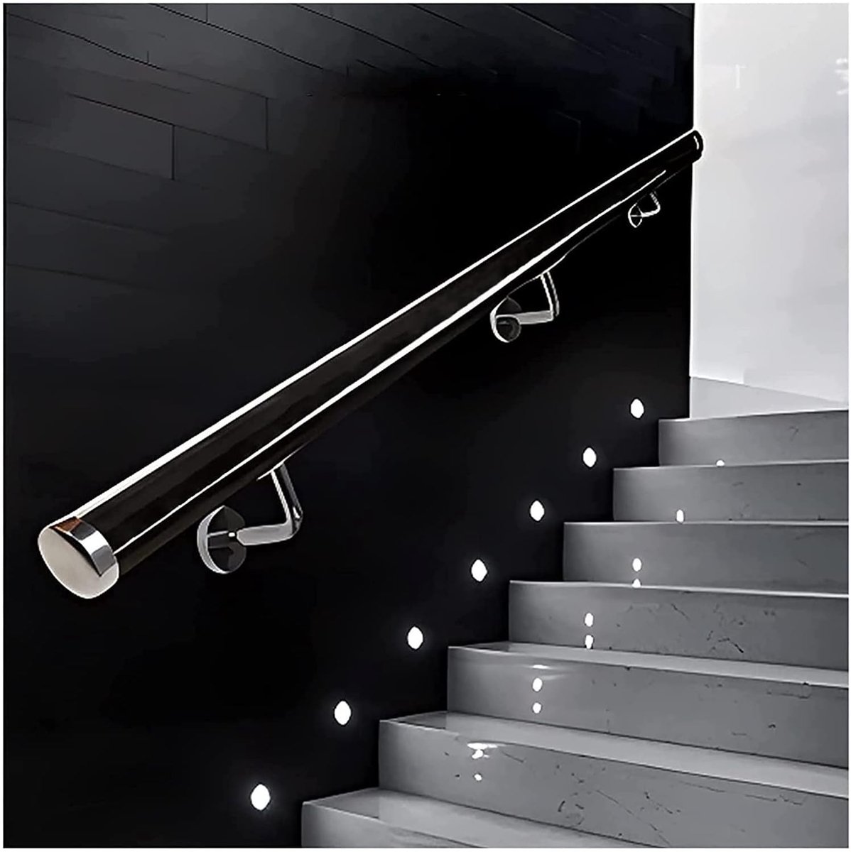 Trapleuning Kit - Acryl Leuning - Veilig Traplopen - Inclusief Beugels - 50cm Lengte - Transparant
