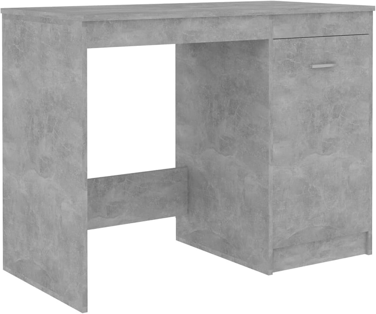 Moderne computerbureau - Bureau met kast - Thuiswerken - Geïntegreerde opbergkast - 100 x 50 x 76 cm - Grijs