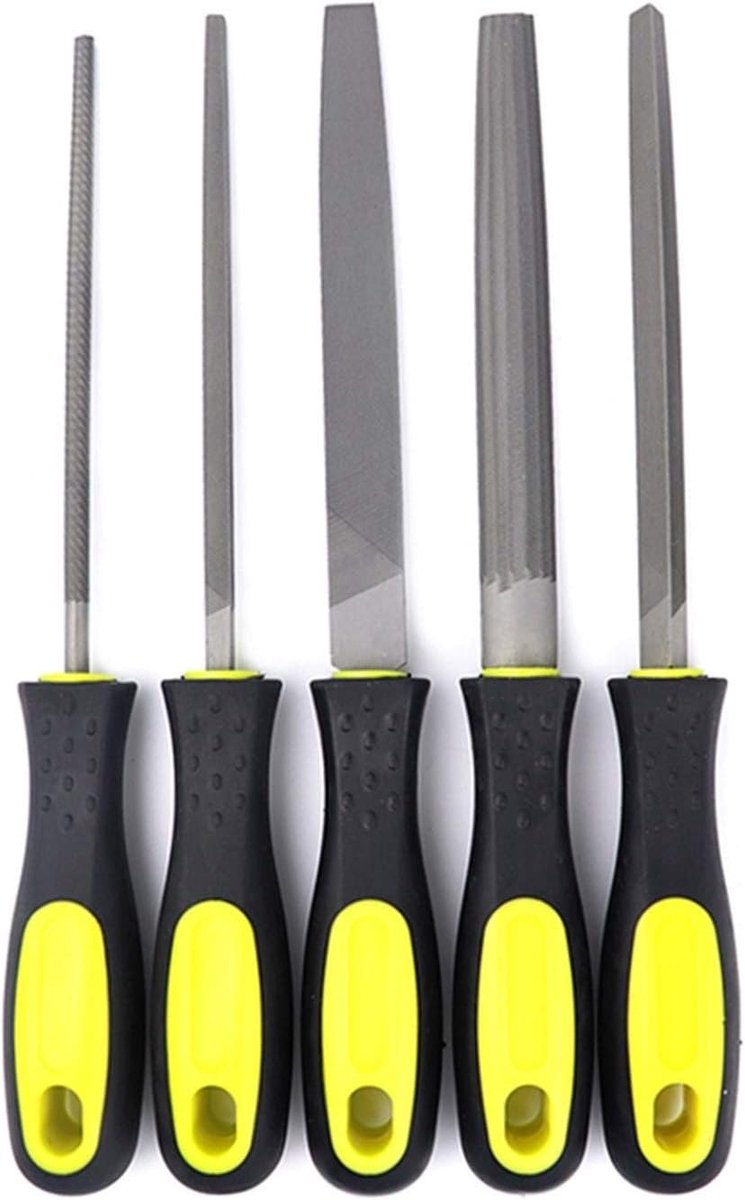 Houtbestand RASPS Metaal - Metaalvijlen Set - Metaal Bewerken - Hoge Koolstofstaal - 5 Stuks 10 Inch - Zwart