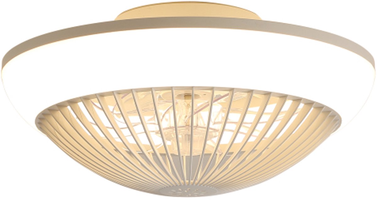 38 cm Deckenventilator mit RGB-LED Licht, App-Steuerung – 7 ABS transparente Flügel, lautlos, 3-Farben + RGB-Wechsel, dimmbar, Timer (1/2/4h)