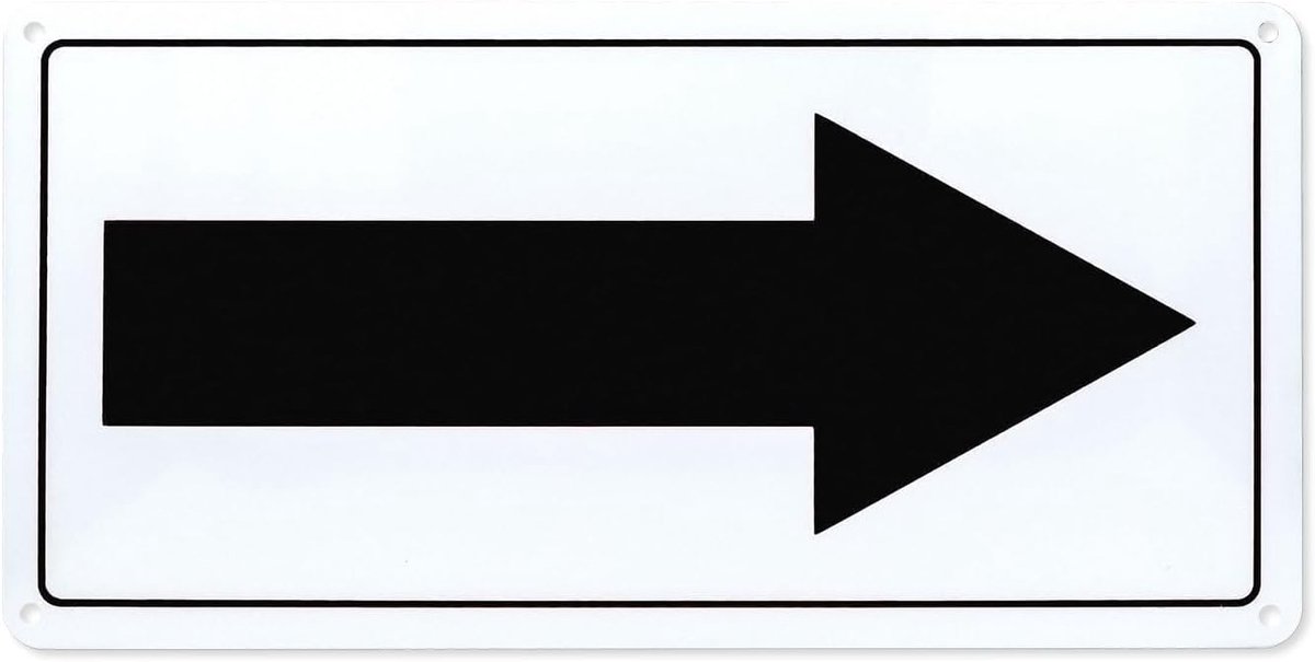 Aluminium Arrow Shield, Black, 30 x 15 cm, Self-Adhesive Reflective Safety Signs Made of Metal, Waterproof, for - ShopVlot