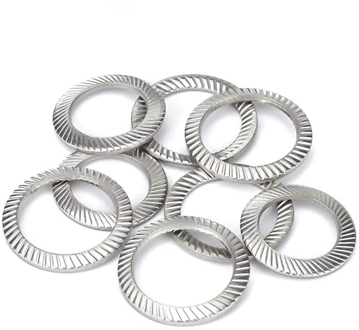 Stainless Steel Retaining Rings, Metal Rings, Serrated Washer for Screws M4 x 7 mm (90 Pieces) - ShopVlot