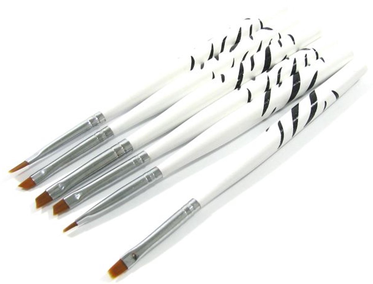 6x Nagel Penseel Set - Gel, Acryl & Nail Art