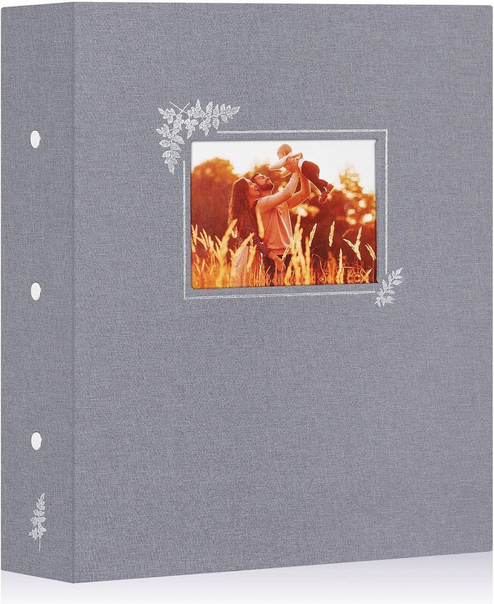 Linnen Fotoalbum voor 600 Foto's - Grijs XL (11,5x15cm)
