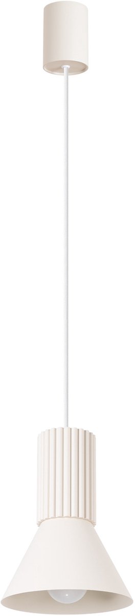 Sollux Lighting Hanglamp Estria - E14 - beige - staal/aluminium - 14x14x120cm