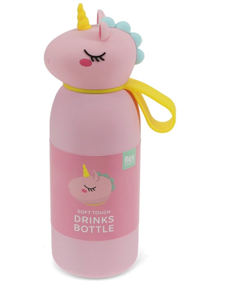 Rex London Drinkfles Met Dierenkop 350 ml Eenhoorn