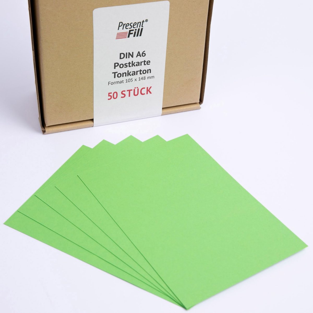 Blanco ansichtkaarten A6 - appelgroen karton 210 g/m² - 50 stuks - ideaal voor zelfontwerpen - ShopVlot