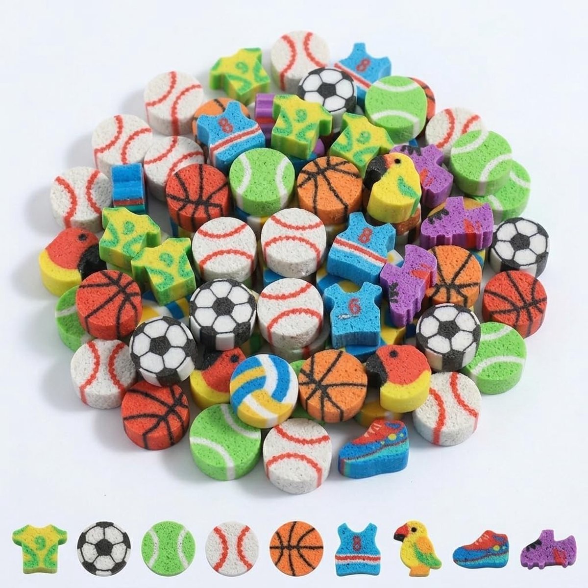 Rubberen gummen 30 stuks - veilig rubber - gemakkelijk wissen - ideaal voor school en sport - ShopVlot