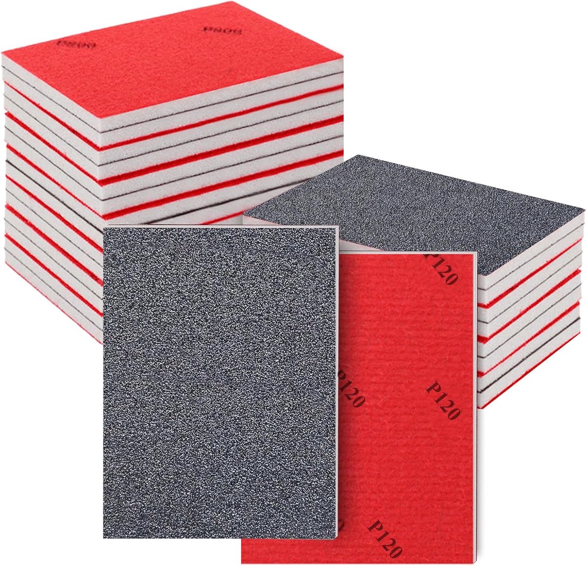 Schuursponzen set 24 stuks - korrel 120 - nat en droog - ideaal voor hout en metaal - ShopVlot