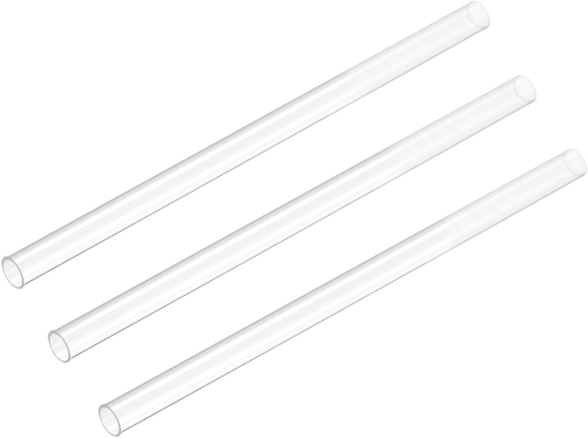 DMiotech Pack of 3 rigid transparent plastic hose, 6 inch, 4 mm x 5 mm (3/16"), round polycarbonate tube for lighting - ShopVlot