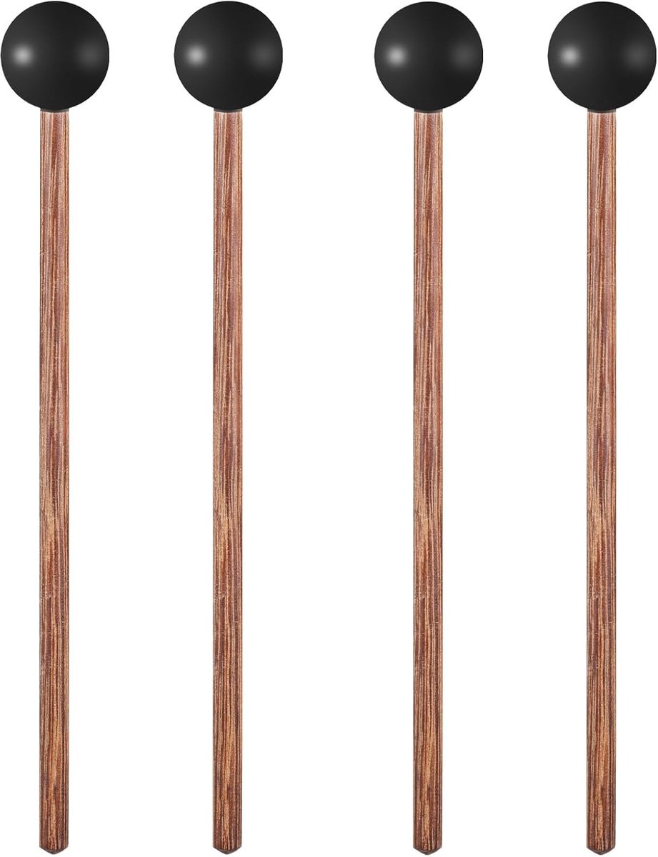 Wooden Knocking 4 Pcs Wooden Marimba Knocks Rubber Xylophone Sticks Percussion Sticks with Wooden Handle Kids Rubber - ShopVlot