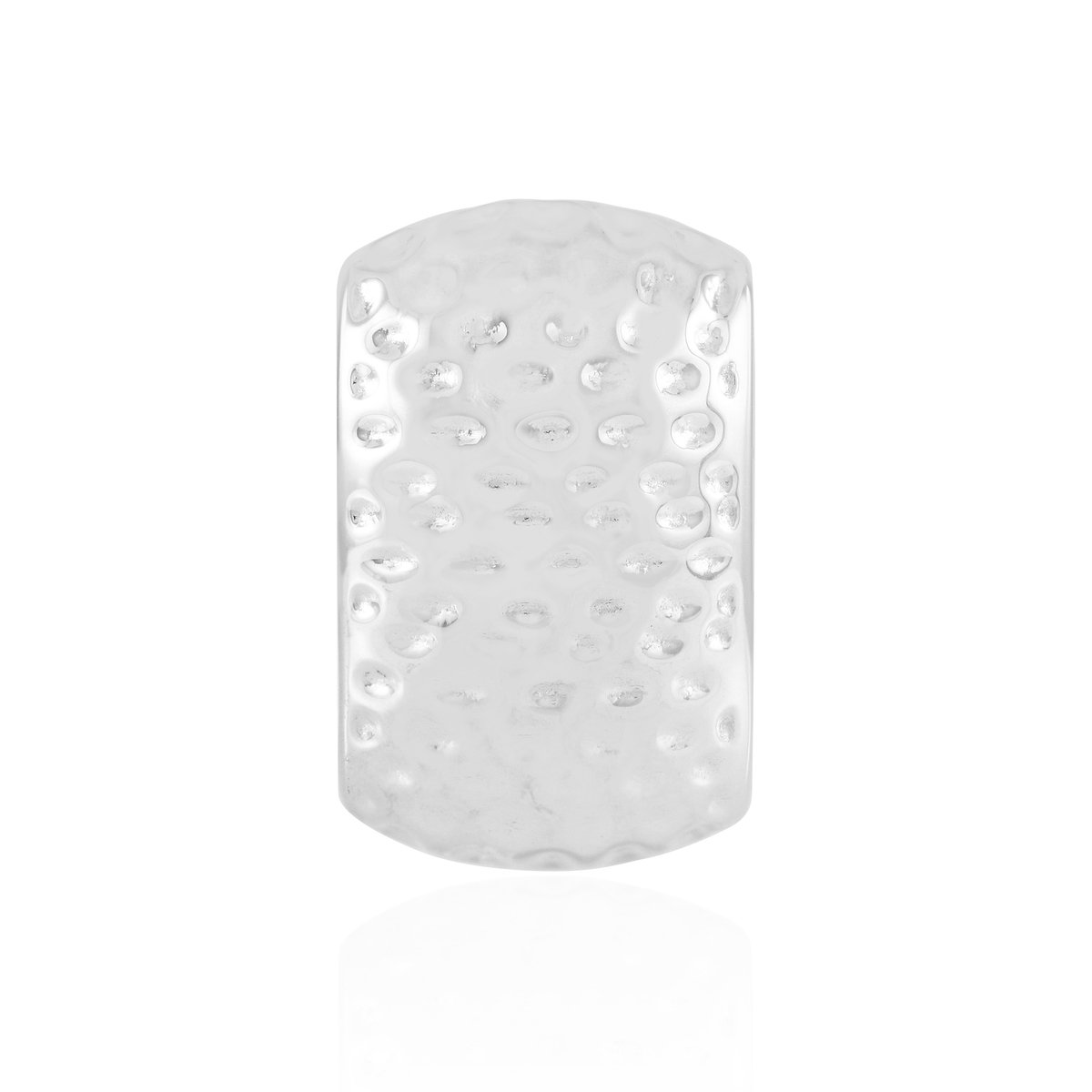 Cavill - Zilveren Monosono Hanger - 925 Sterlingzilver met Platinering - Gehamerd Rechthoekig Ontwerp - Elegante Moderne Stijl