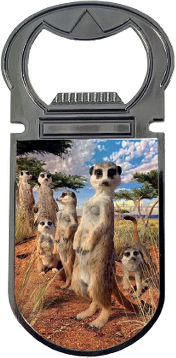 3D LiveLife Bottle Openers - Meerkat Gaze by Deluxebase. Lenticular 3D Meerkat Magnetic Bottle Opener, Fridge Magnet - ShopVlot