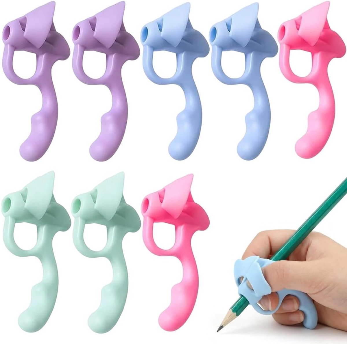 MLRUQRX 8 handgrepen voor kinderen, correctiestift, ergonomisch, van ABS, meerkleurig, voor kinderen vanaf 3 jaar - ShopVlot