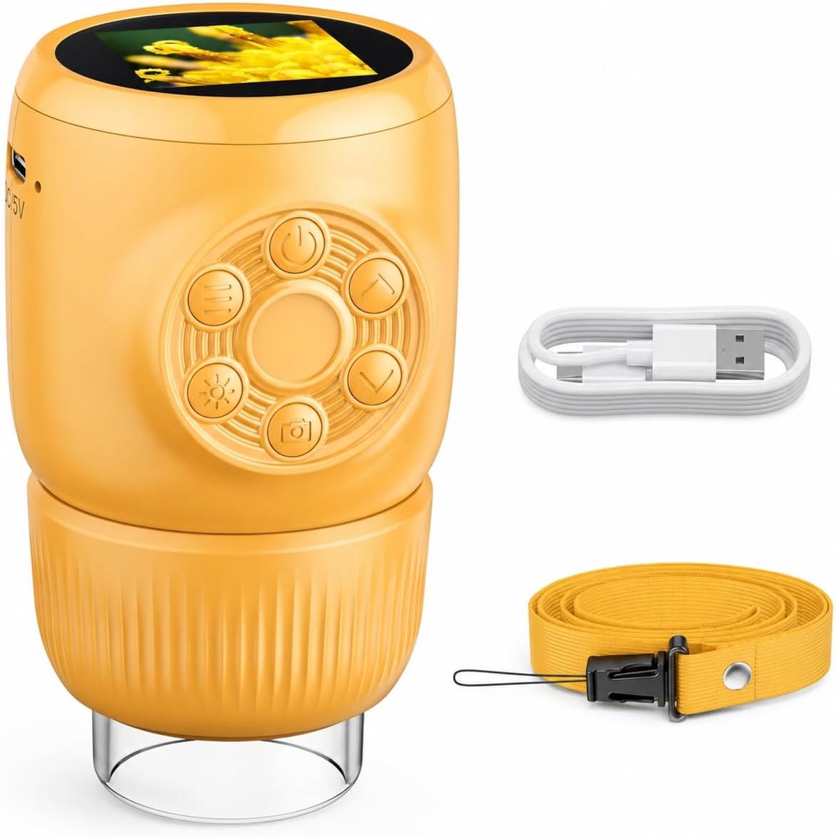 Microscoop voor Kinderen, Draagbaar Digitaal, 500X, Foto en Video - Geel - ShopVlot