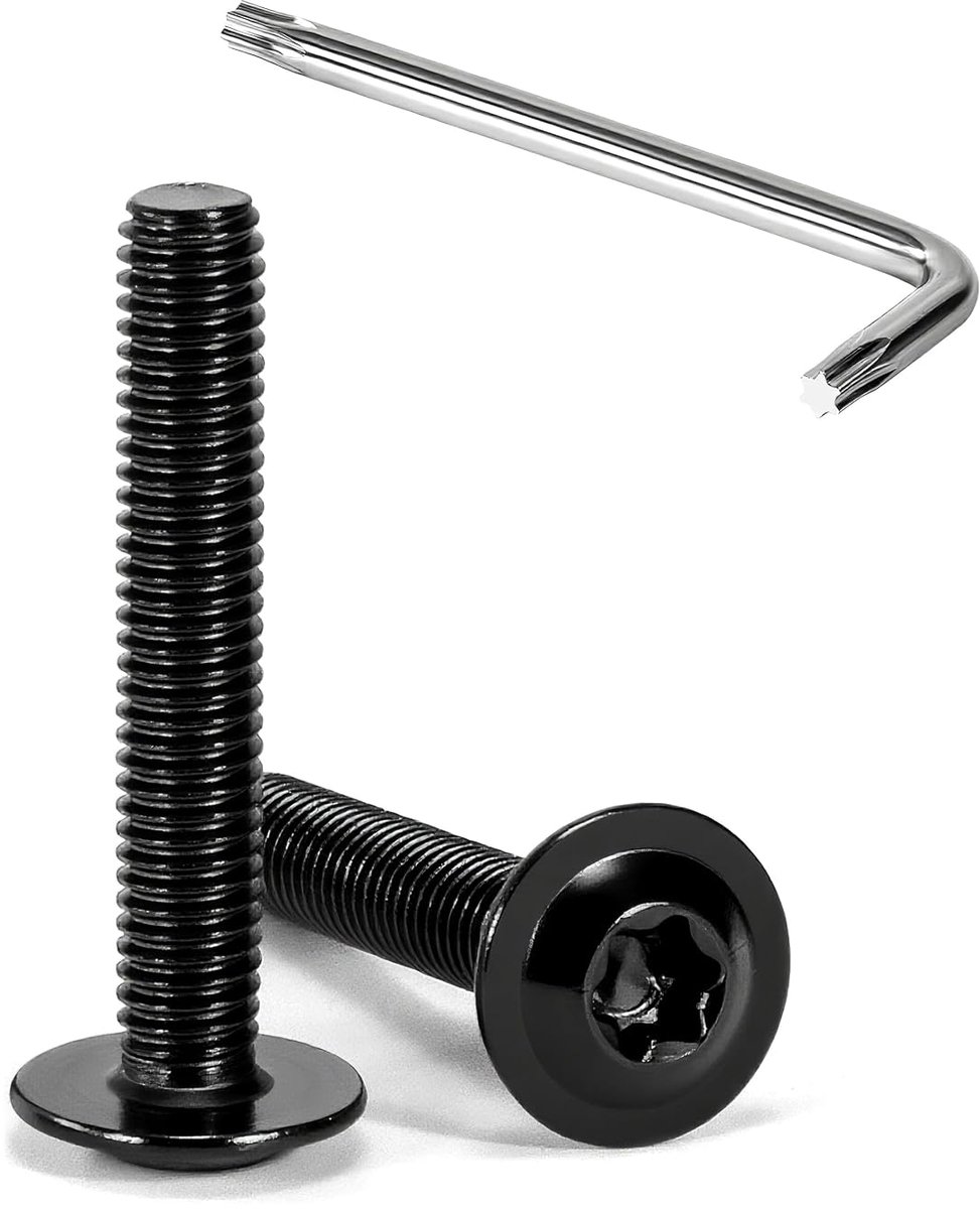 Tunejoy 20 Pieces Torx with Flange, M5 x 30 mm, Black, Hex Socket Screw, Stainless Steel A2 V2A, Machine Screws with - ShopVlot