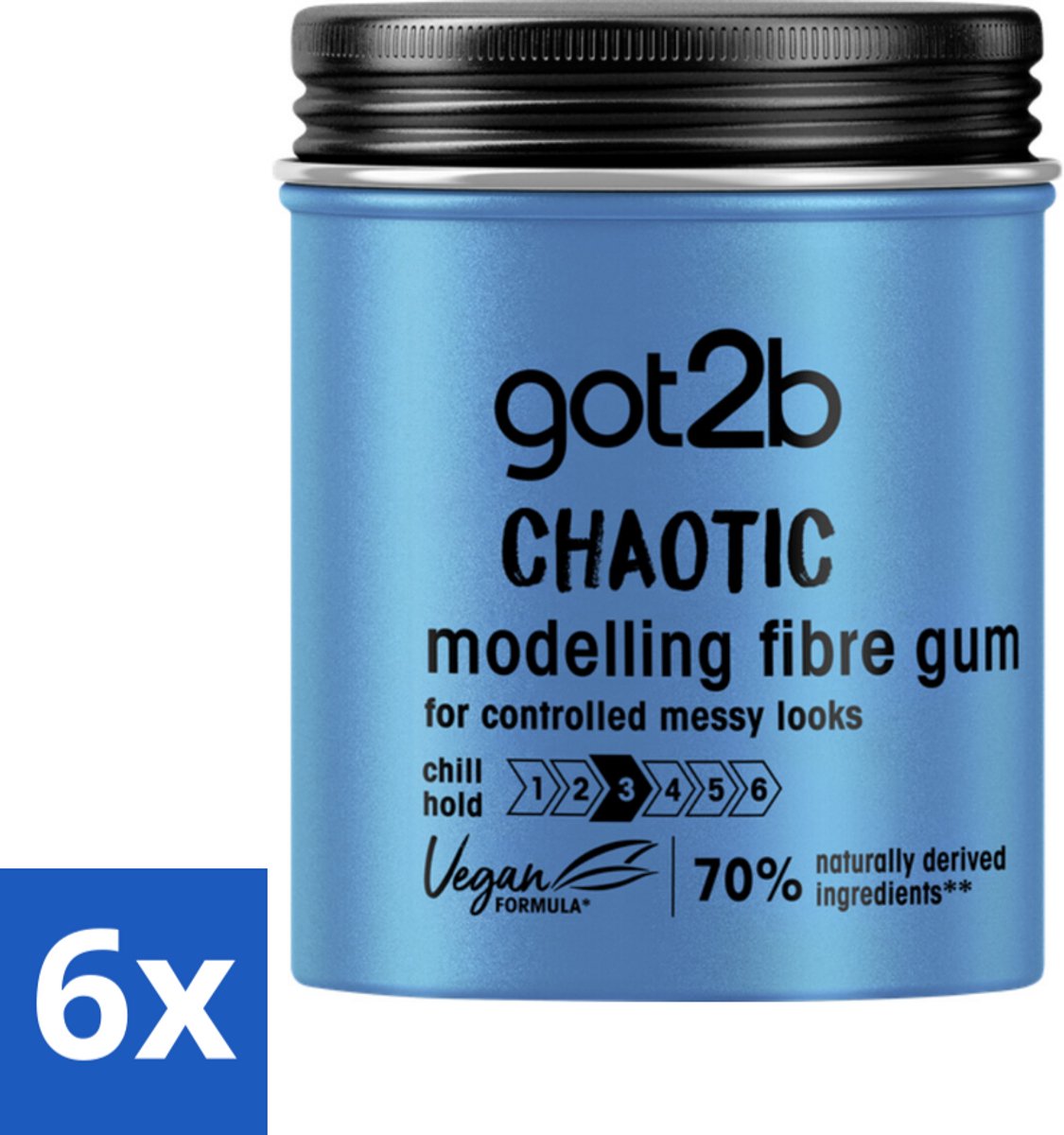 6 x Got2B - Wax - Warhoofd - 100 ml - Haarstyling - Warrig Haar - Chaotisch Haar - Wax Voor Haar - Medium Hold
