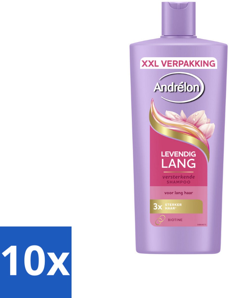 Andrélon – Shampoo – Levendig Lang – 685 ml - Bulkverpakking - 10 stuks