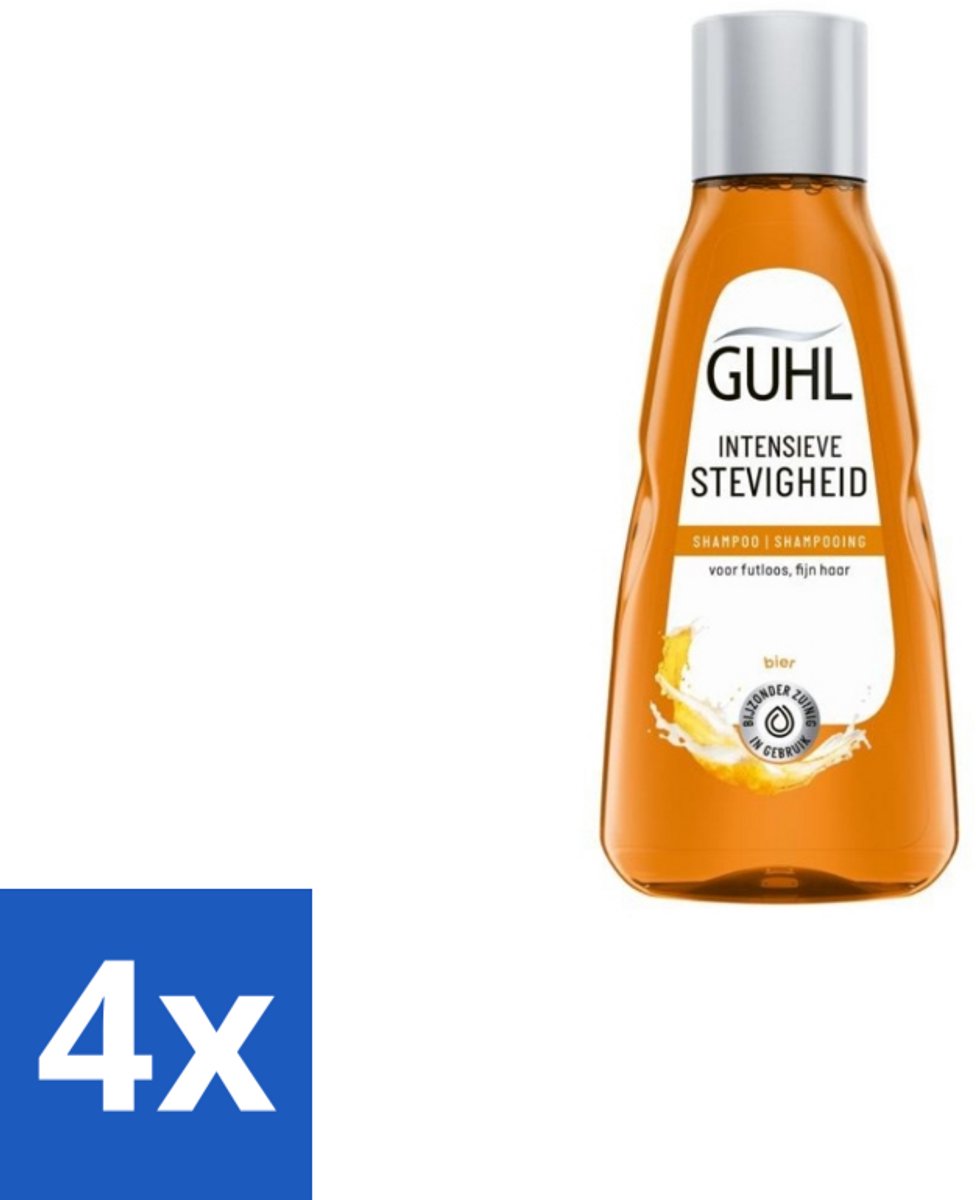 4 x Guhl - Shampoo Mini - Intensieve Stevigheid - 50 ml - Haarversterkend Shampoo - Shampoo Voor Dun Haar - Shampoo Tegen Haarbreuk - Volume Shampoo - Shampoo Voor Zwak Haar
