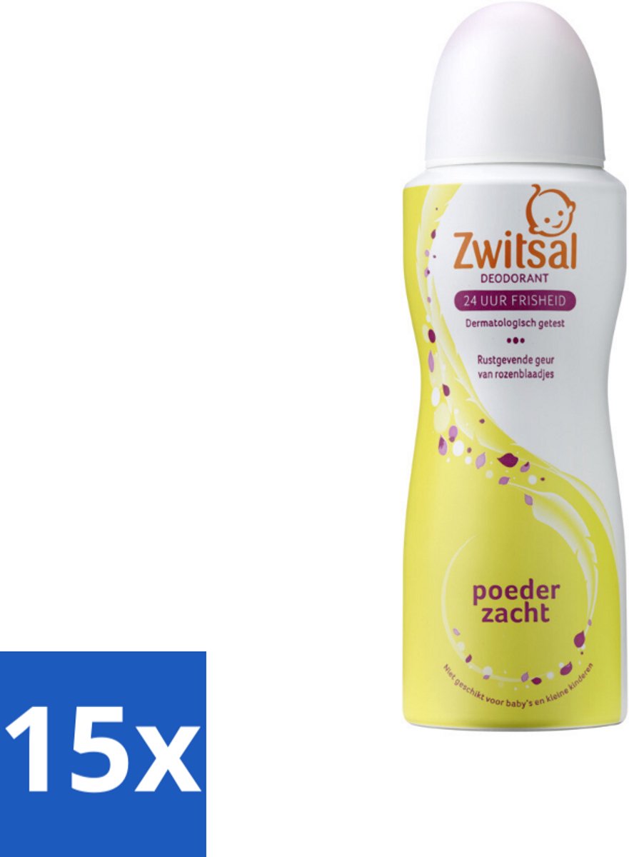 Zwitsal - Deodorant - Poederzacht - Voor Volwassenen - 100 ml - Bulkverpakking - 15 stuks