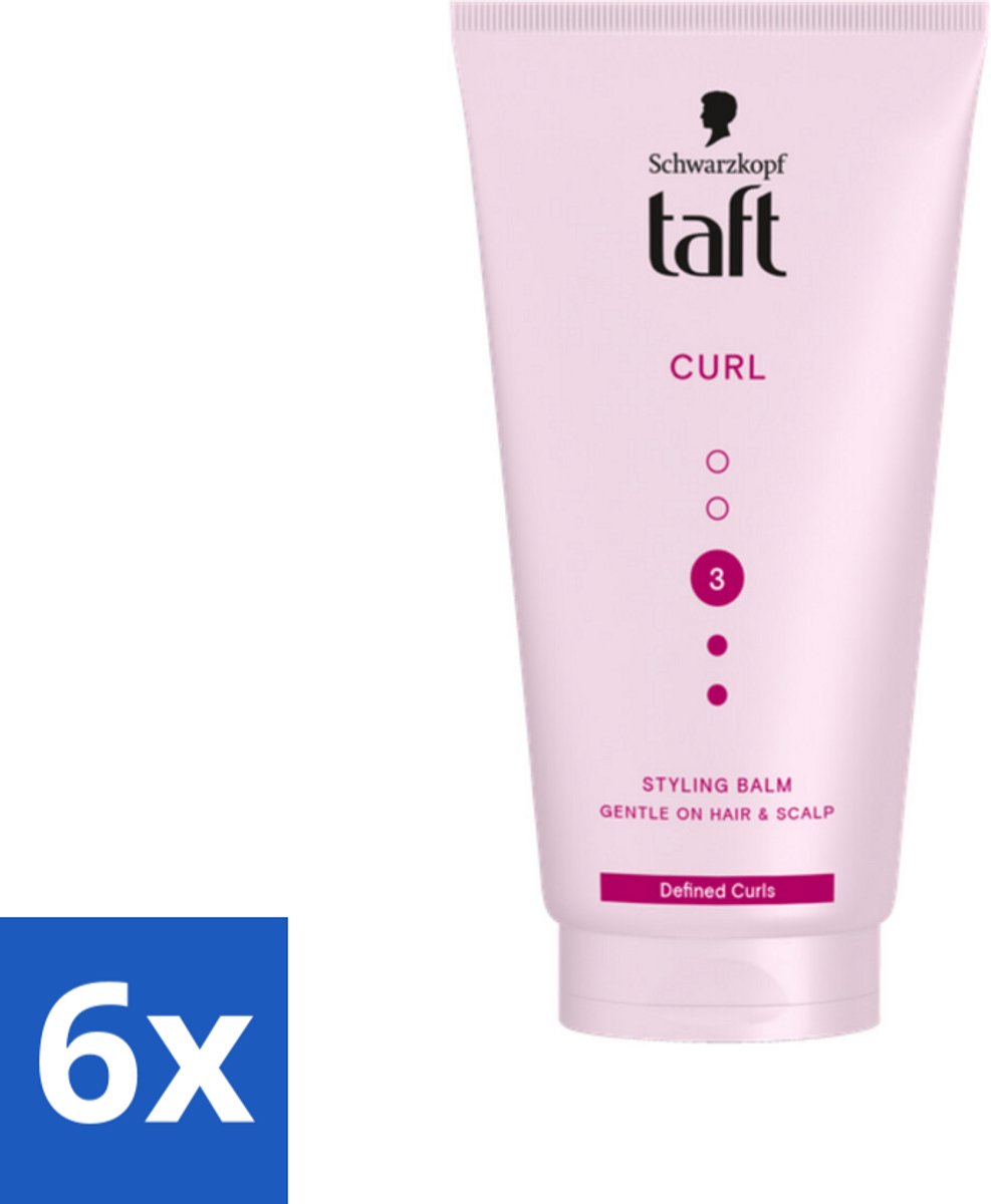 6 x Taft - Styling Balm Curl - Hold 3 - Gedefinieerde krullen - 150 ml - Krullen Styling - Krullen Balm - Krullen Definieren - Krullen Fixeren - Anti-pluis