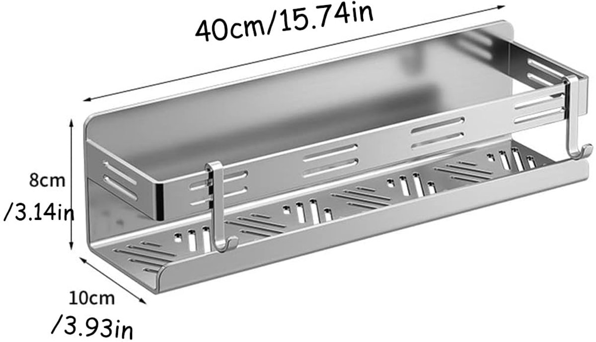 Douche caddy wandmontage 40 cm - RVS - roestvrij - ruimtebesparend voor badkamer en keuken - ShopVlot