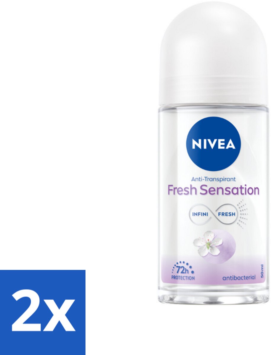 2 x NIVEA - Deodorant Roller - Frisse Sensatie - 72 Uur Anti-Transpirant - 50 ml - NIVEA Deodorant - Anti-transpirant - Deodorant Roller - Fresh Sensation - Langdurige Bescherming