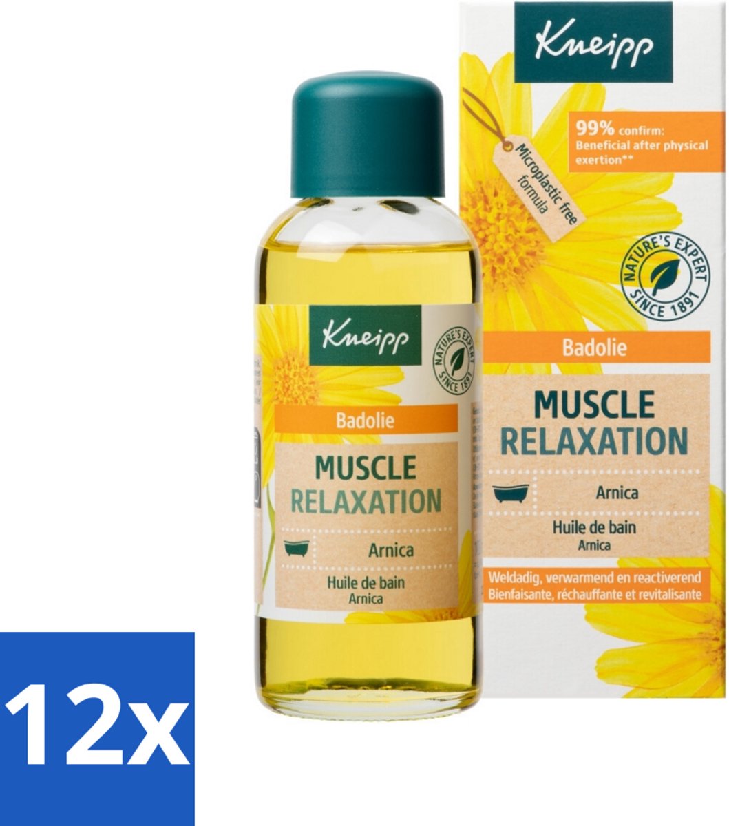 12 x Kneipp - Badolie - Arnica - Voor spieren en gewrichten - 100 ml - Arnica Bad - Spierpijn - Gewrichtspijn - Ontspanning - Verlichting
