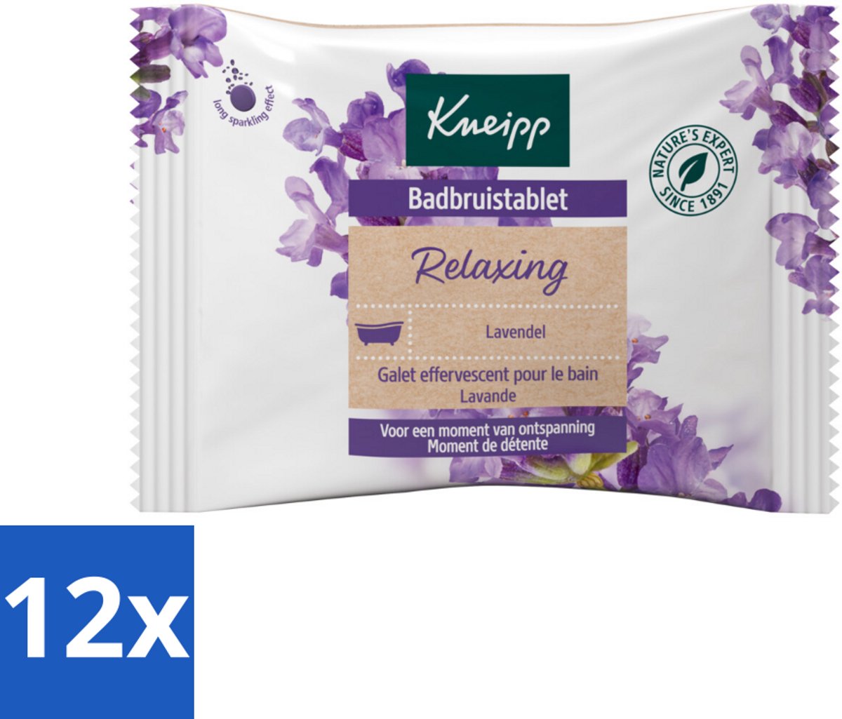 12 x Kneipp - Badbruistablet - Lavendel - Badbruistablet - Lavendel - Ontspanning - Rust - Stressvermindering