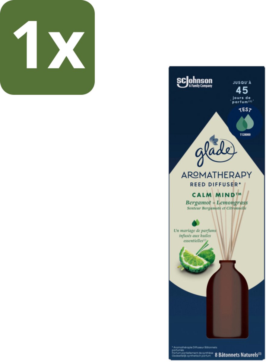 1 x Glade - Geurstokjes Calm Mind - Aromatherapie Geurverspreiding - 80 ml - Aromatherapie - Geurstokjes - Geurverspreiding - Ontspanning - Mentale Helderheid