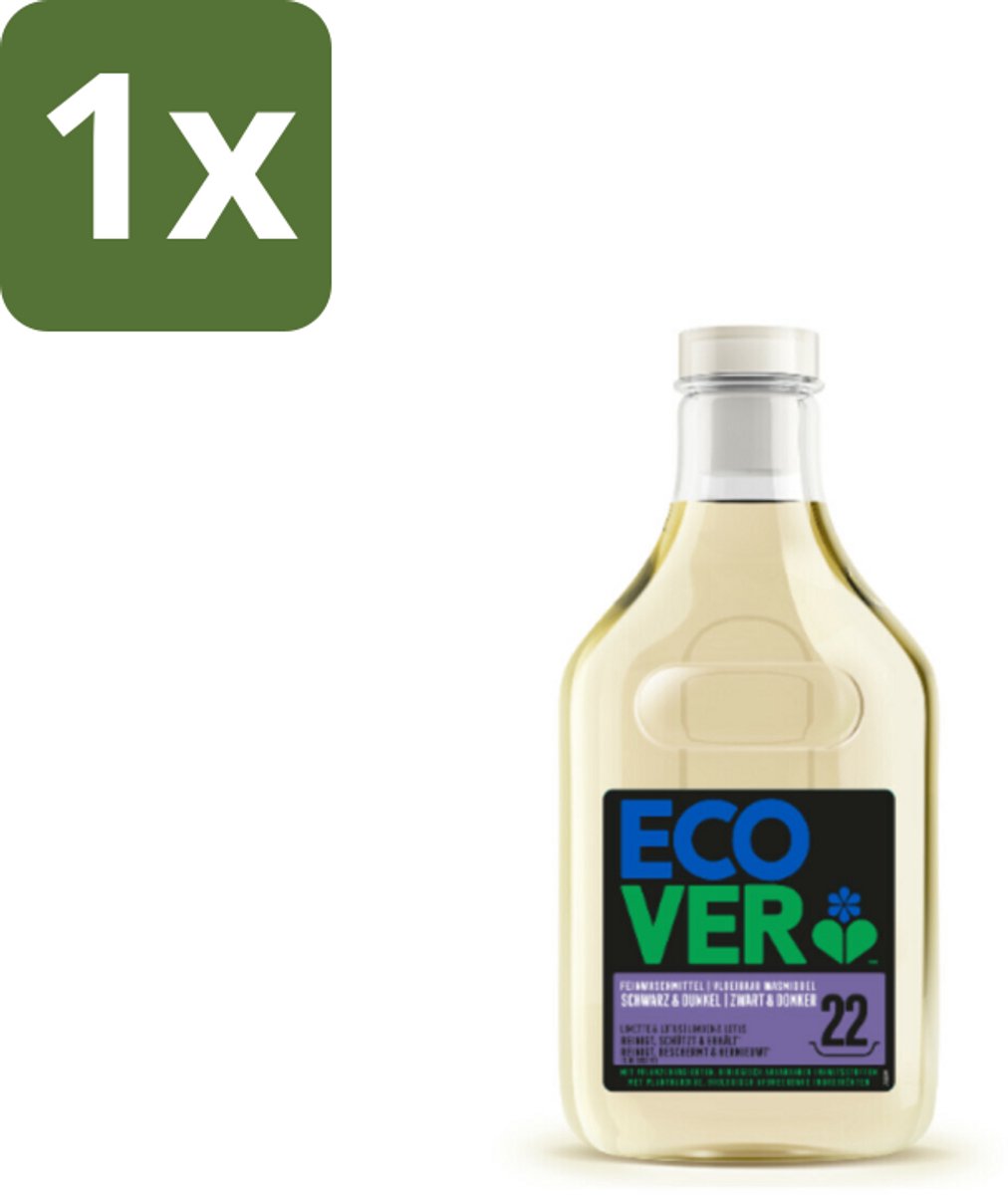 1 x Ecover - Vloeibaar wasmiddel - Zwart & Donker - 1 liter - 22 wasbeurten - Donkere Was - Kleurbehoud - Kleuroverdracht - Ecologisch Wasmiddel - Plantaardig Wasmiddel