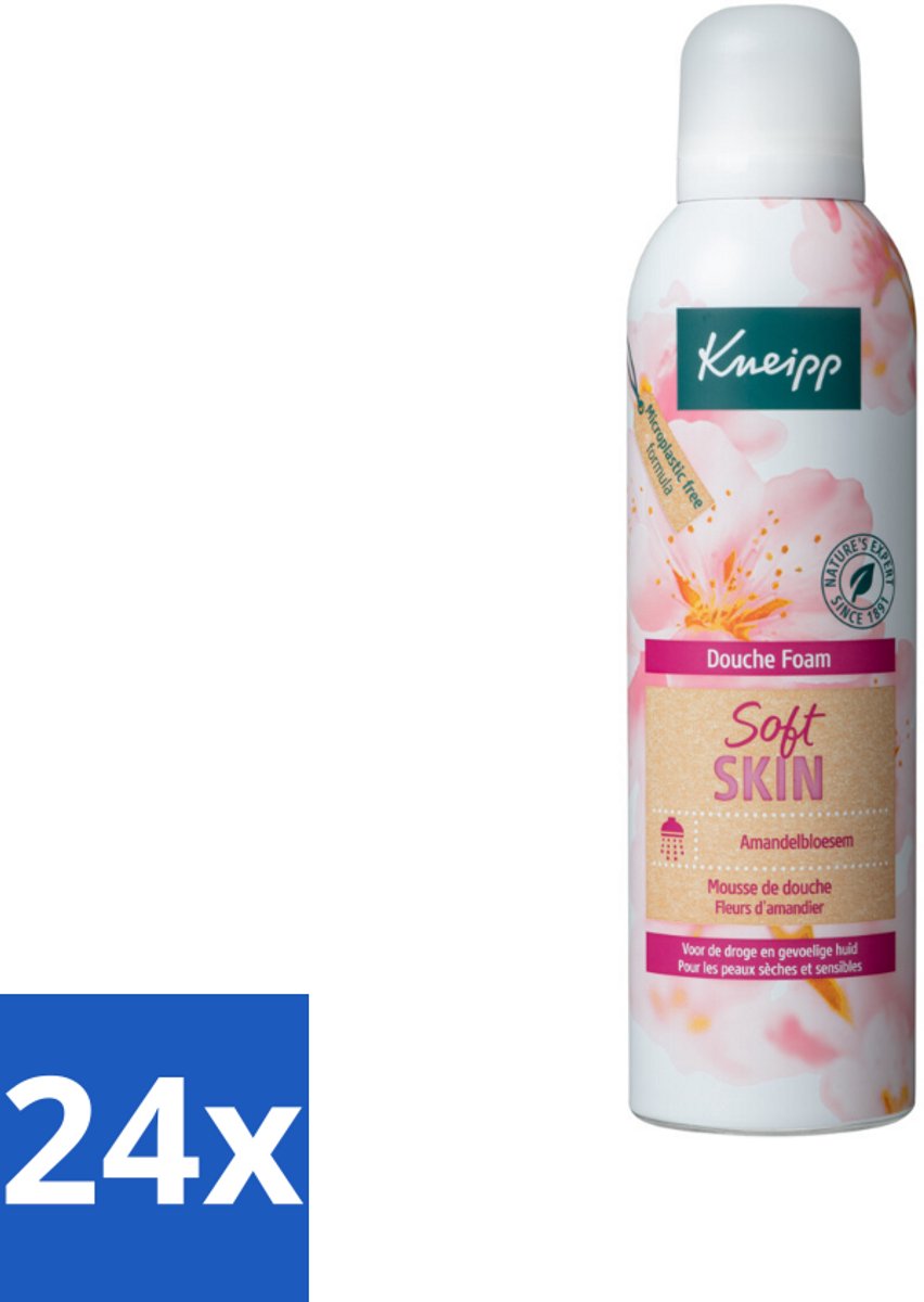 24 x Kneipp - Douche foam - Soft Skin - Voor droge en gevoelige huid - 200 ml - Douche Schuim - Zachte Huid - Gevoelige Huid - Amandelbloesem - Natuurlijke Oliën