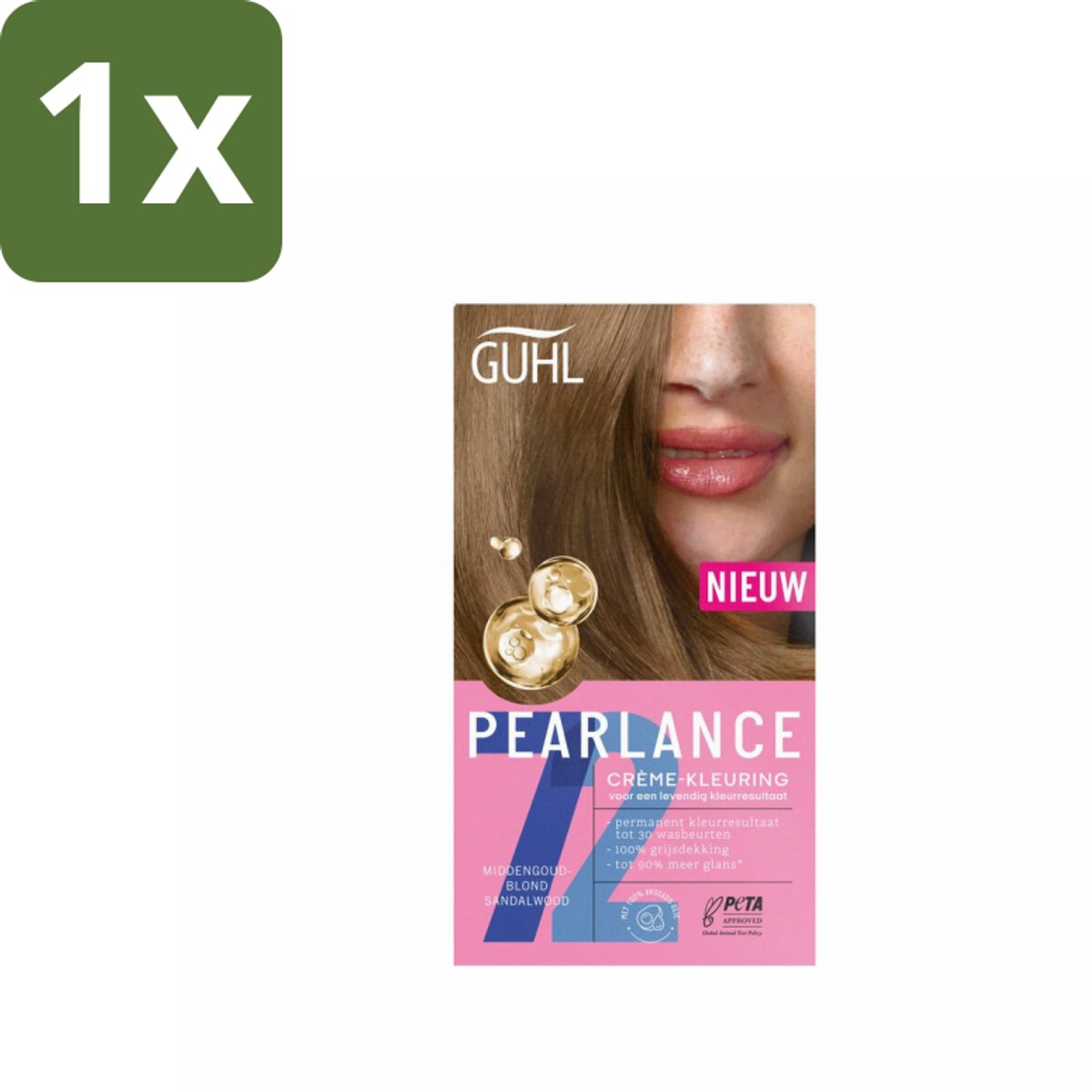 1 x Guhl - Crème-kleuring - No. 72 Goudblond - Haarverf - Goudblond Haarverf - Crème Kleuring - Permanent Haarverf - Goudblond Kleur - Haarverf No. 72