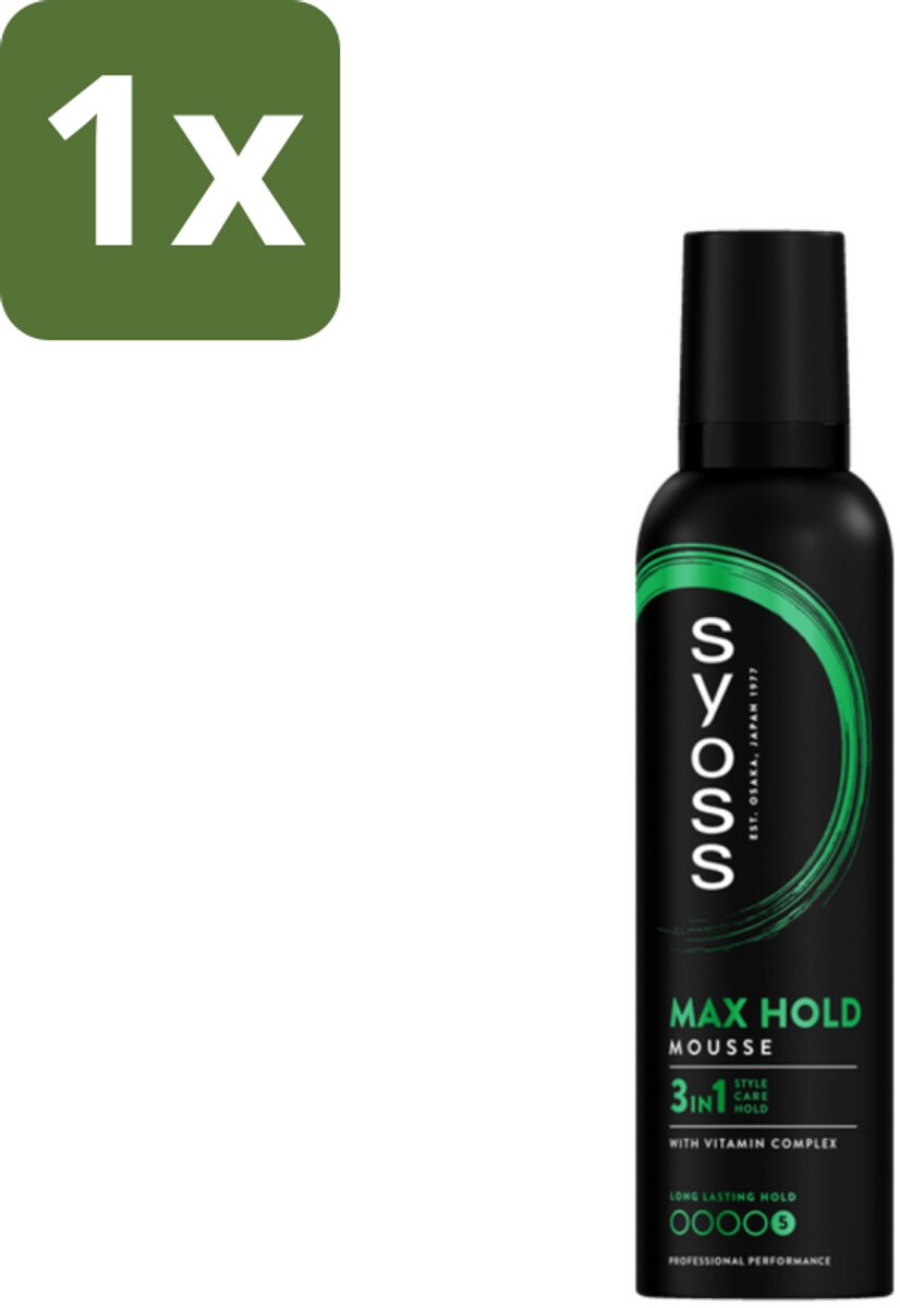 1 x Syoss - Max Hold - Haarmousse - Ultra Sterke Hold - 250 ml - Haarversterking - Haarfixatie - Haarverzorging - Haarstructuur - Styling