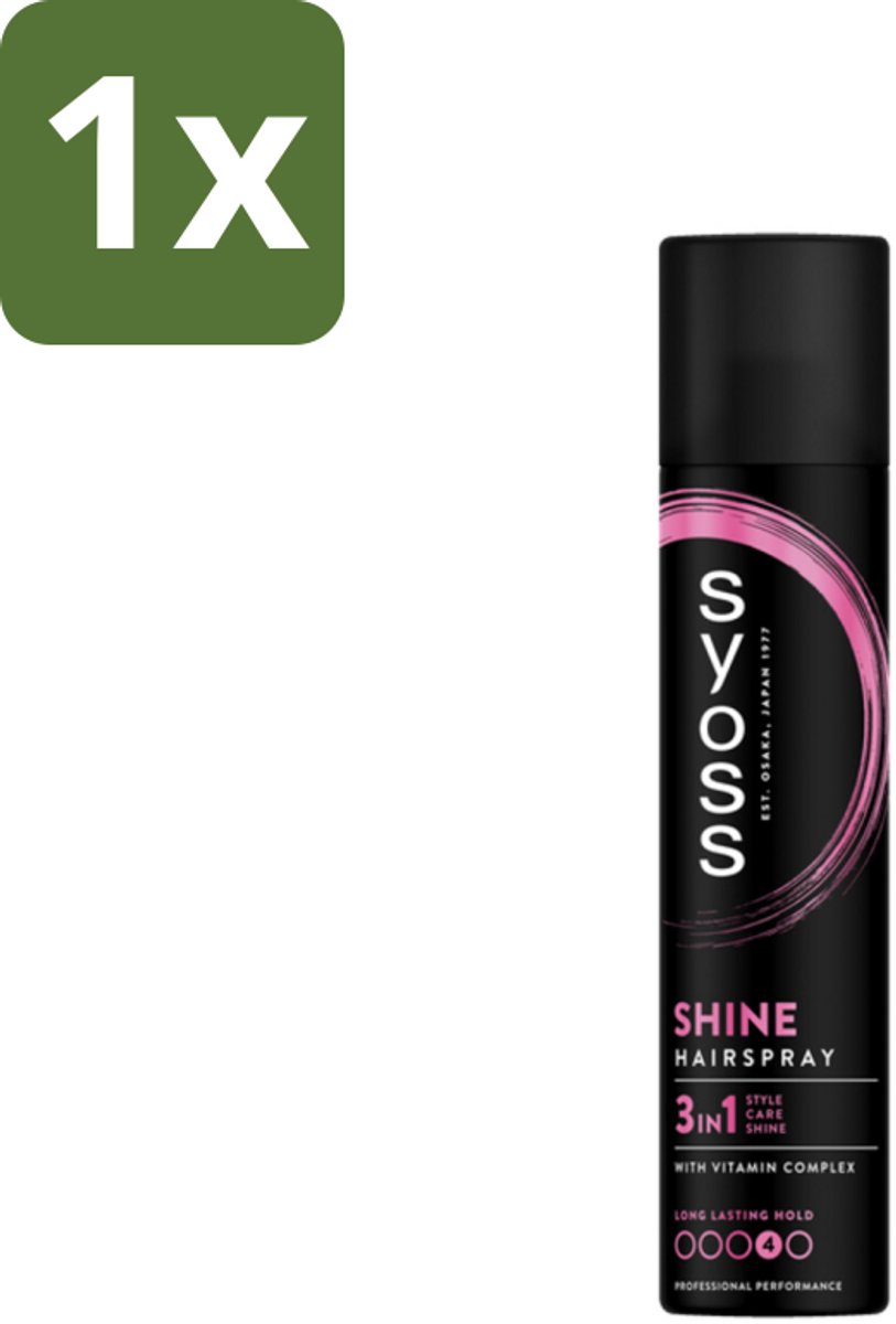 1 x Syoss - Shine Hold - Haarspray - Glans & Fixatie - 300 ml - Haarspray - Glans - Fixatie - Shine - Haarverzorging