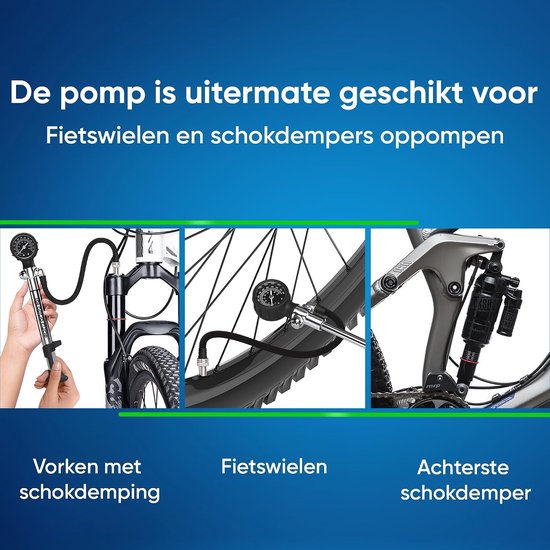 MTB Schokpomp en Vorkpomp - Hogedrukpomp voor Fietsen - Ophangpomp voor Shockabsorbers — afbeelding 4