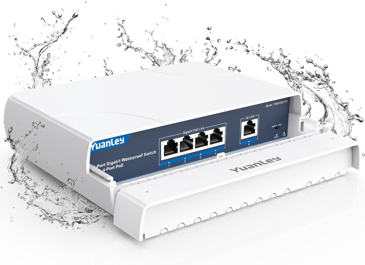 PoE Switch 4 Poorten - Waterdicht - Unmanaged Netwerk Switch - Ideaal voor Buitengebruik