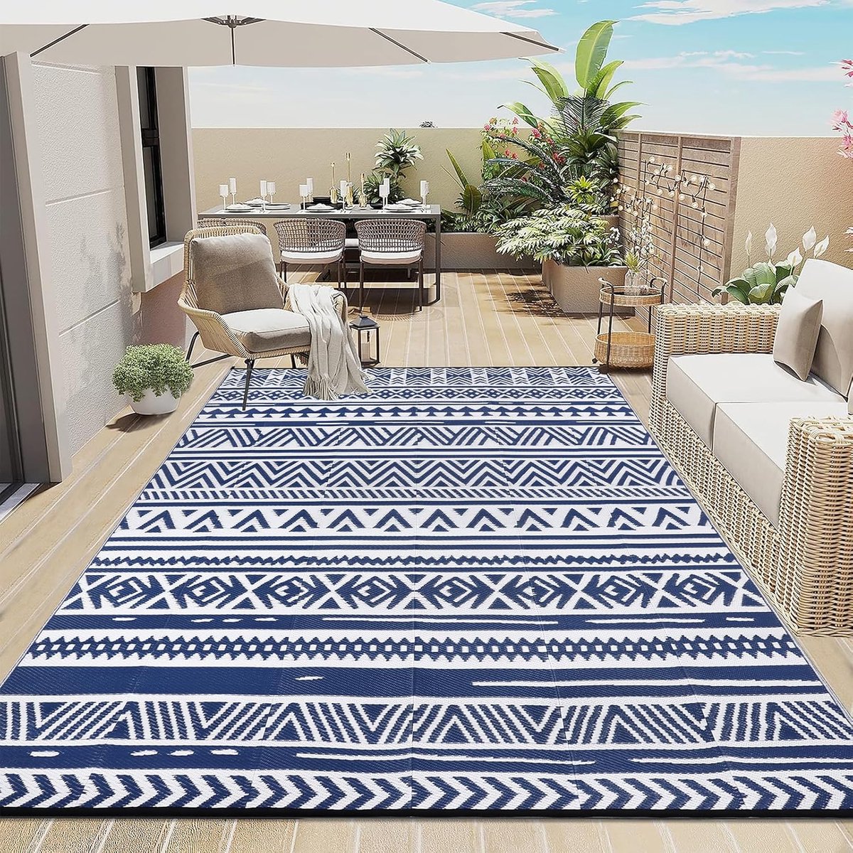 Buitenkleed 180 x 270 cm - Waterdicht - UV-bestendig - Ideaal voor tuin en camping