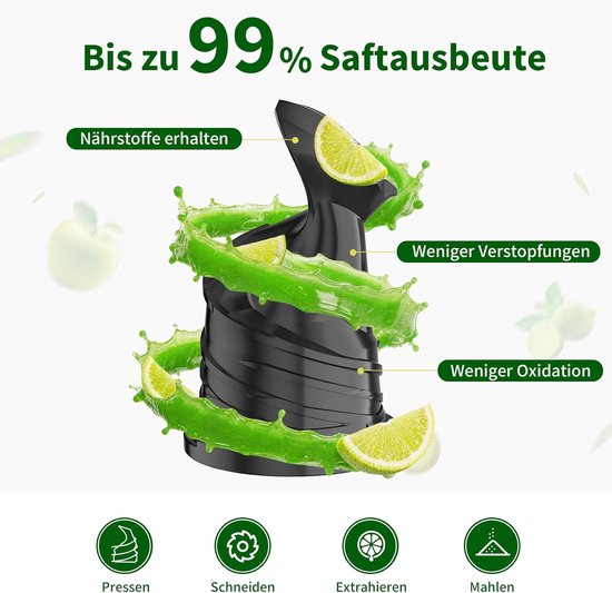 Sapcentrifuge Slow Juicer 400 W, 152 mm XXL vulschacht, 3-in-1 sappers - ShopVlot — afbeelding 3