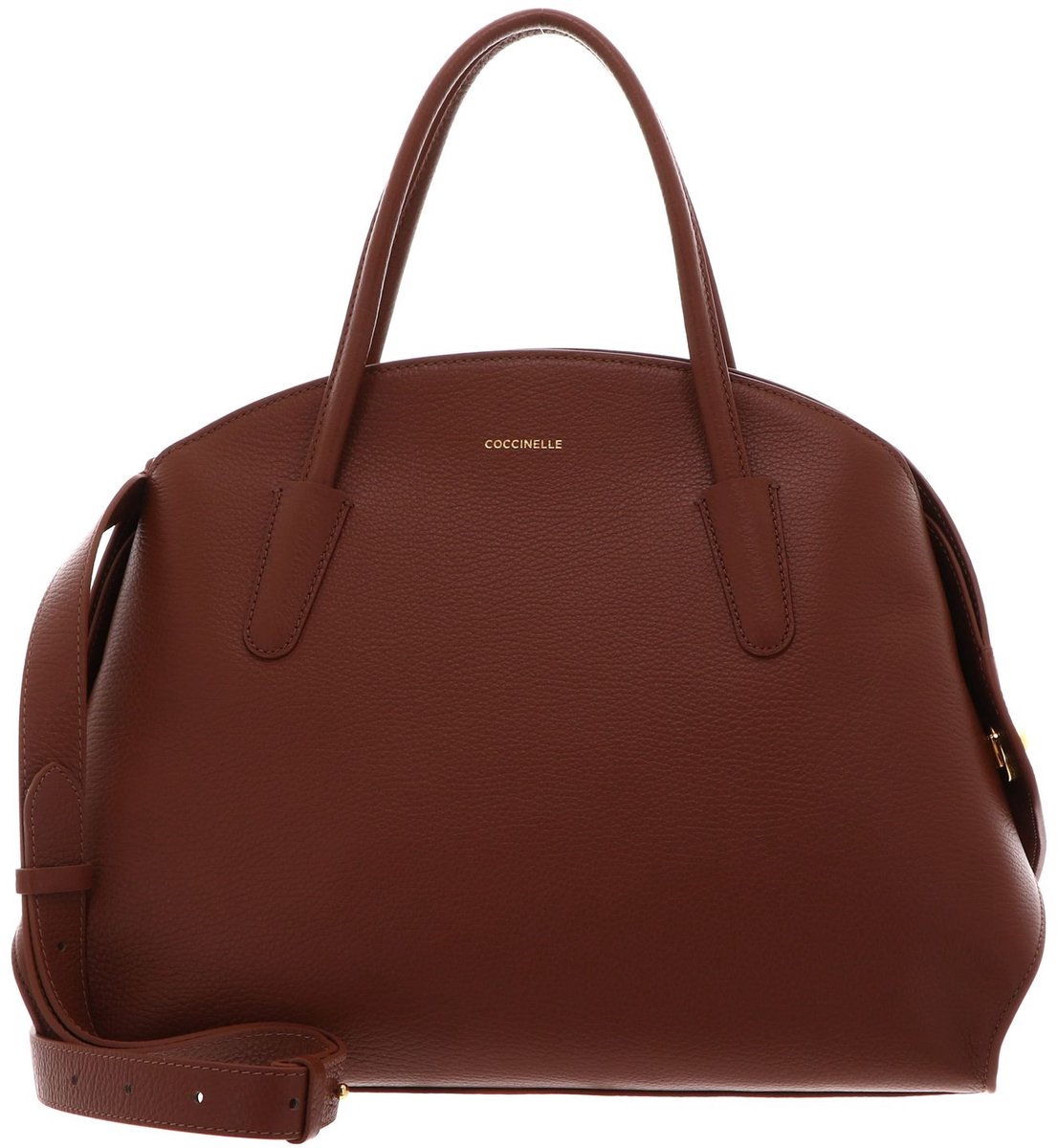 COCCINELLE Leren handtas schoudertas Tylde Soft Handbag Grained Leather Cognac bruine