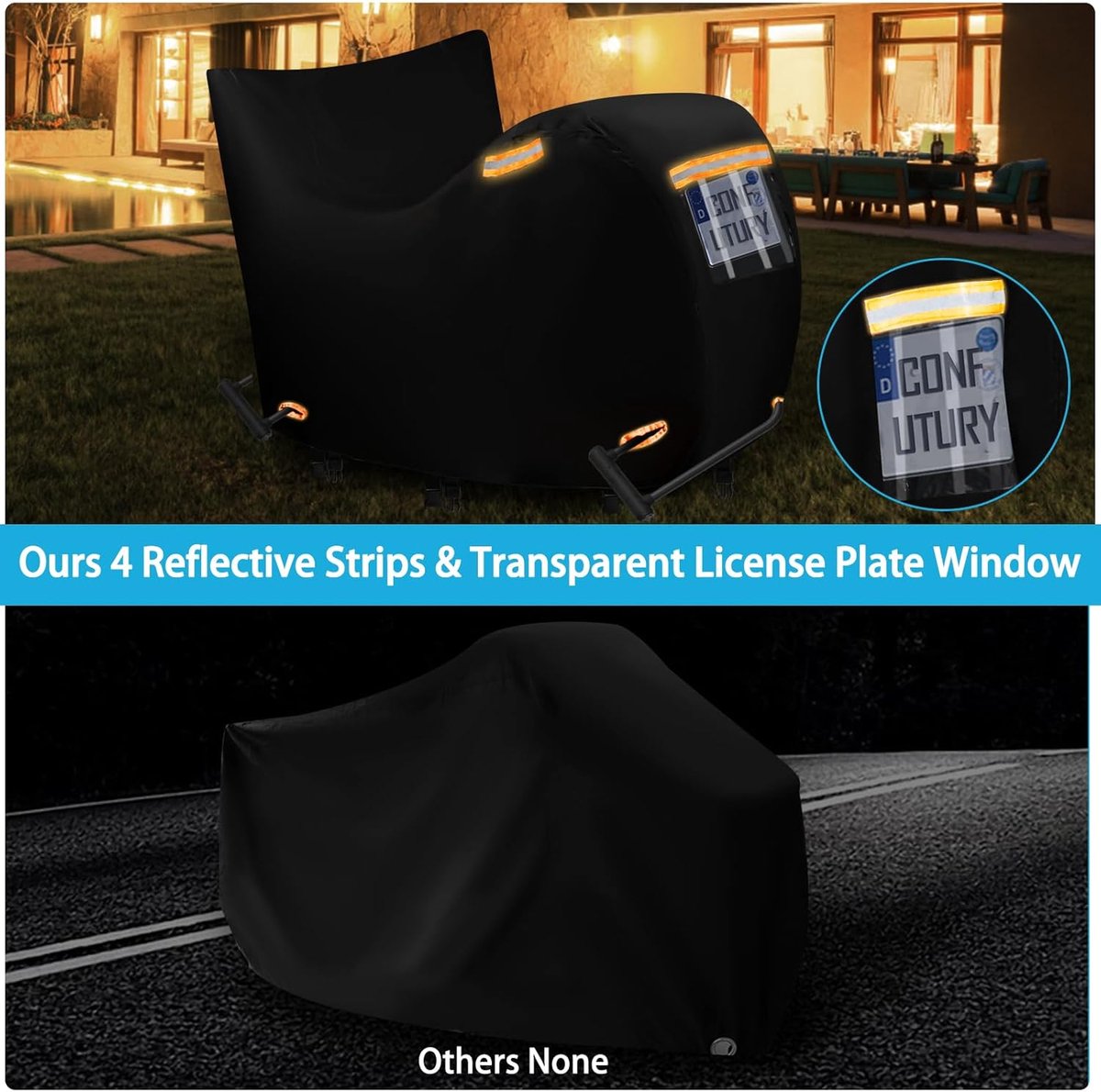 Motorbeschermhoes L 195 x B 95 x H 110 cm - waterdicht - 600D Nano Oxford stof - beschermt tegen weersinvloeden