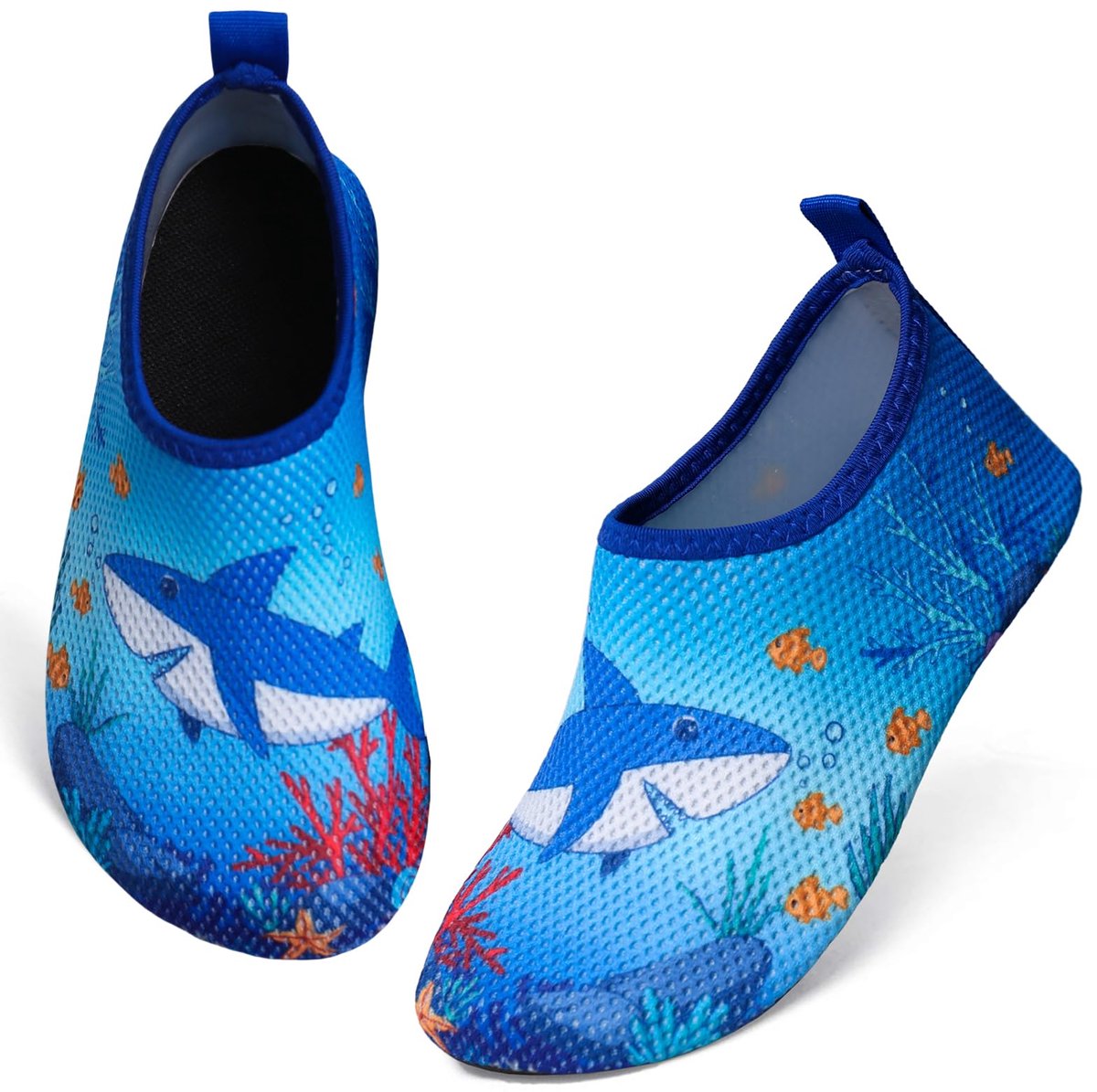 Waterschoenen voor kinderen, strand en zwembad, sneldrogend, voor watersporten (jongens en meisjes), 2 blauwe haaien - ShopVlot