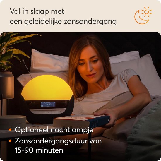 Lumie Bodyclock Luxe 750DAB - Wake-up light - USB/DAB+/Bluetooth - Antraciet van Merkloos — afbeelding 5